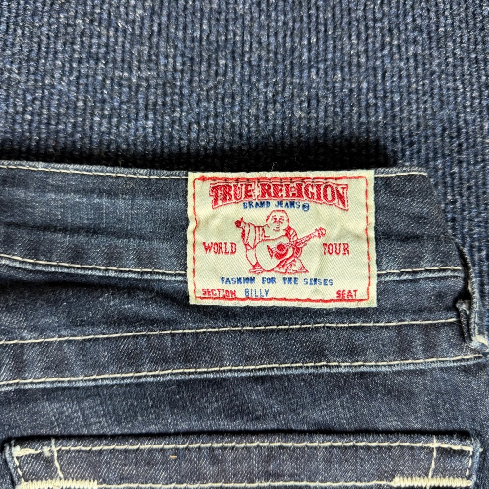 True Religion Billy Jeans Womens 27 13.5in Waist Dark Wash Bootcut USA - Picture 9 of 10